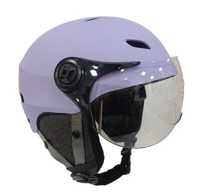 Helm yeep.me led h.30 vision lila met led en vizier voor fiets. scooter