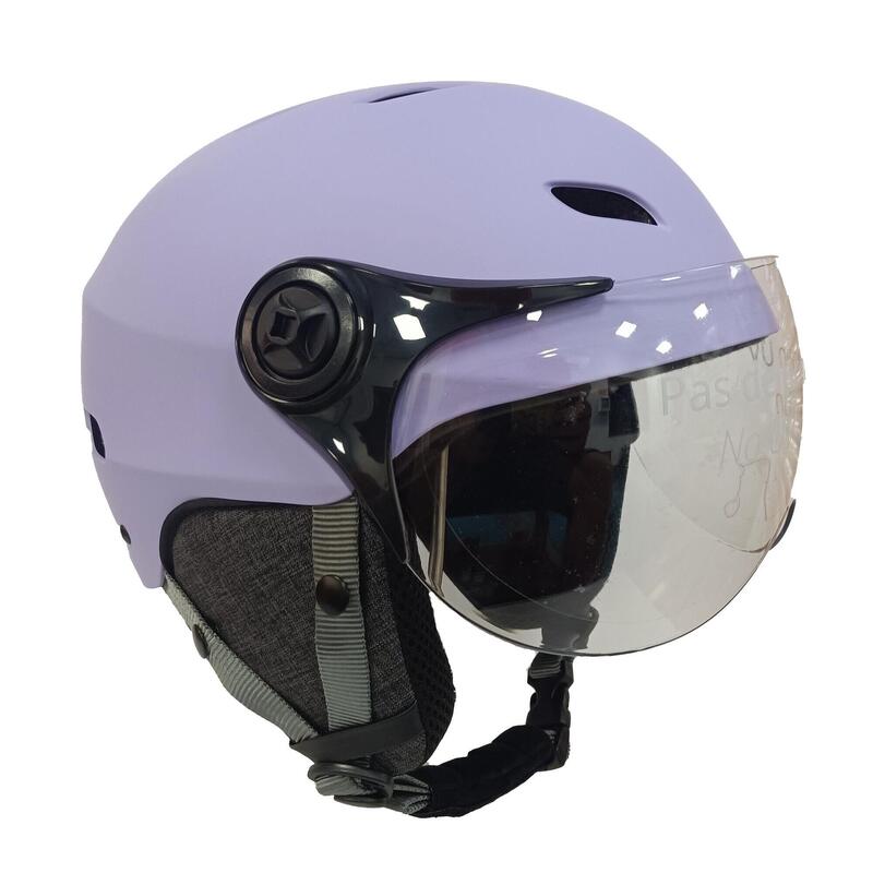 Casque YEEP.ME H.30 Vision LED Lilas - LED et Visière pour Vélo, Trottinette