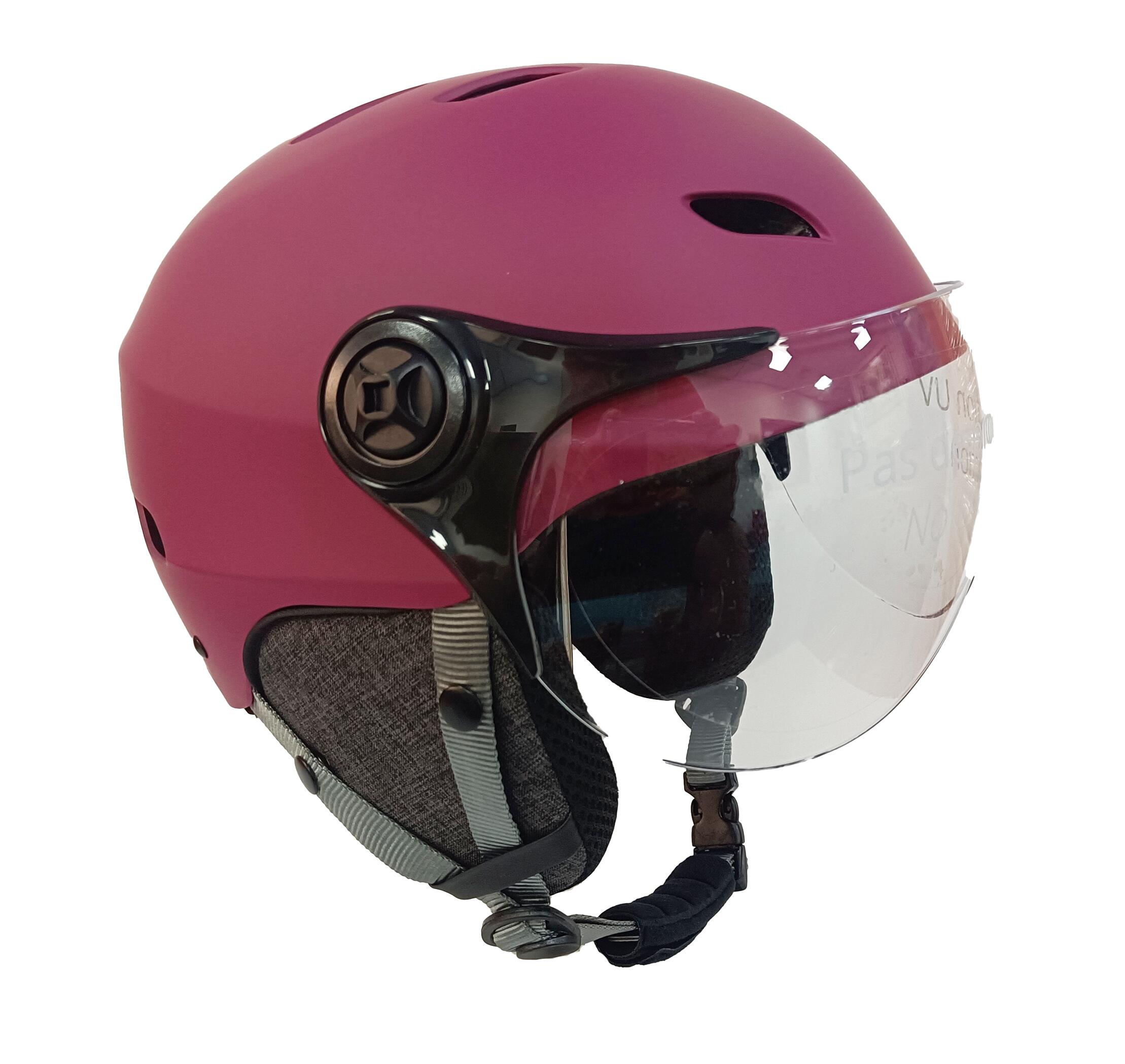 YEEP.ME Helm YEEP.ME LED H.30 Vision Burgandy met LED en Vizier voor Fiets, Scooter