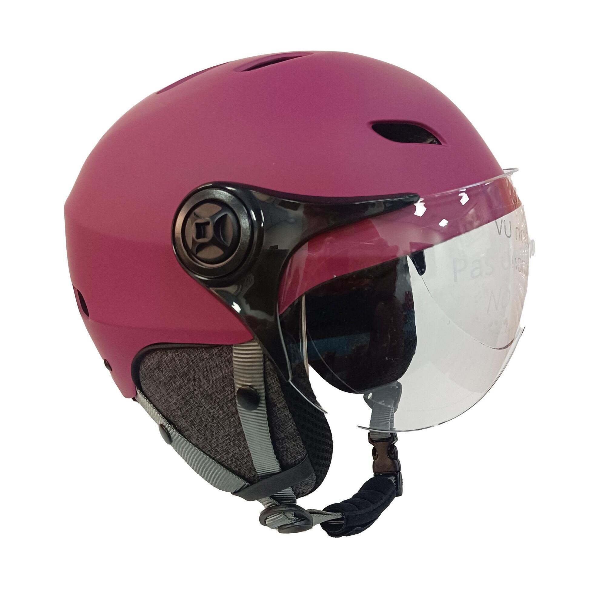 Casque LED H.30 Vision Lilac avec Visi re pour V lo Trottinette