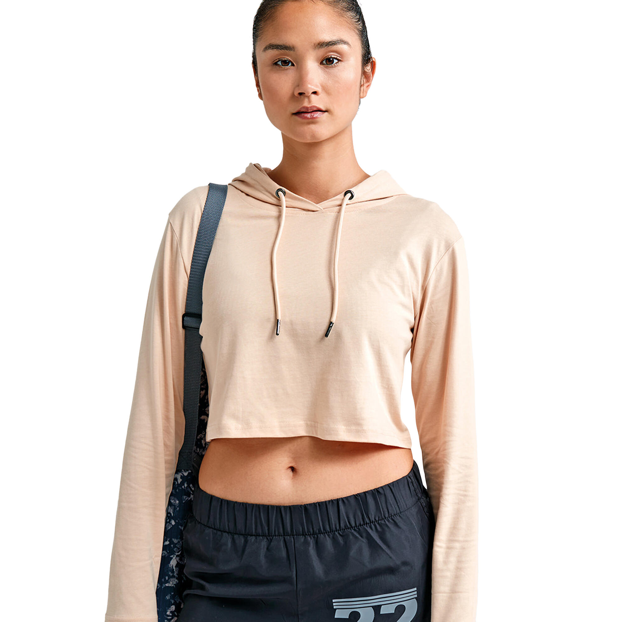Womens/Ladies Cropped LongSleeved TShirt (Nude) 3/3