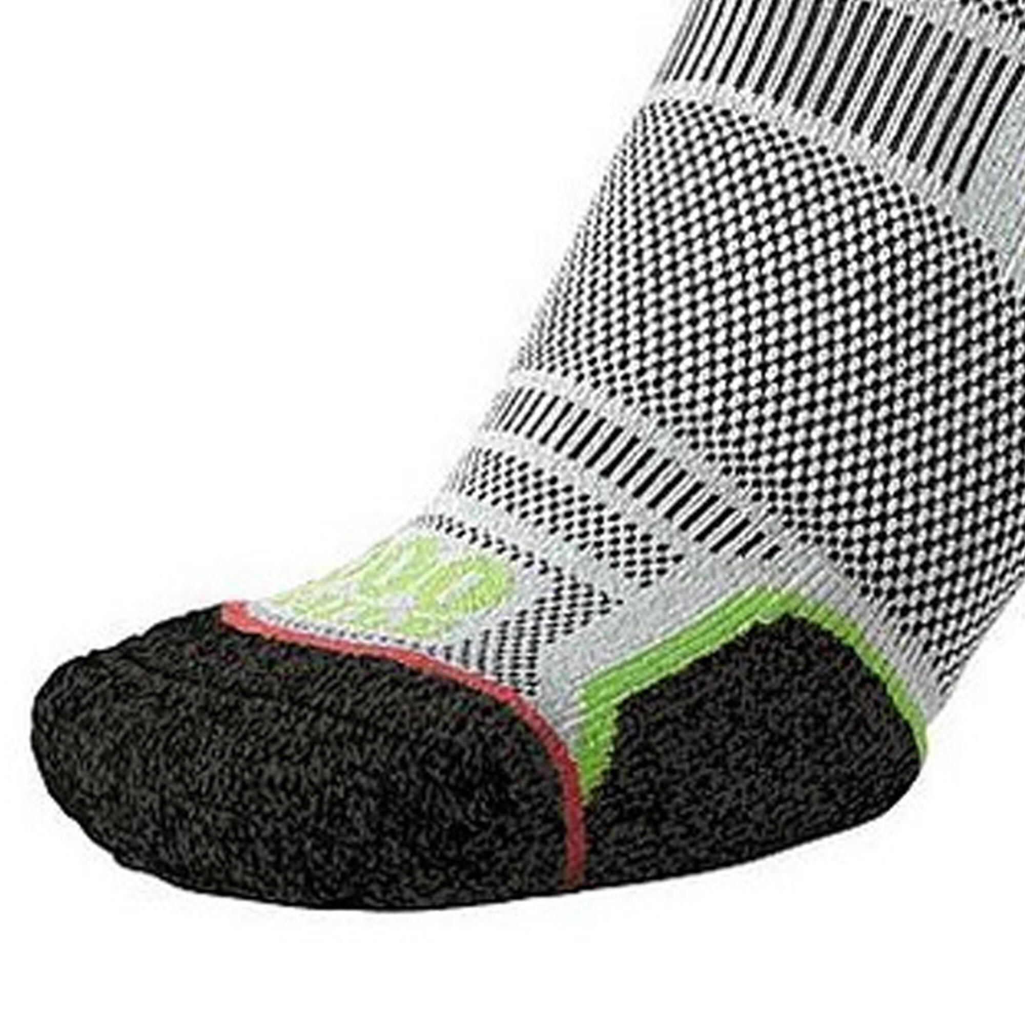 Mens Trek Recycled Socks (Pack of 2) (Black/Orange/Green) 3/3