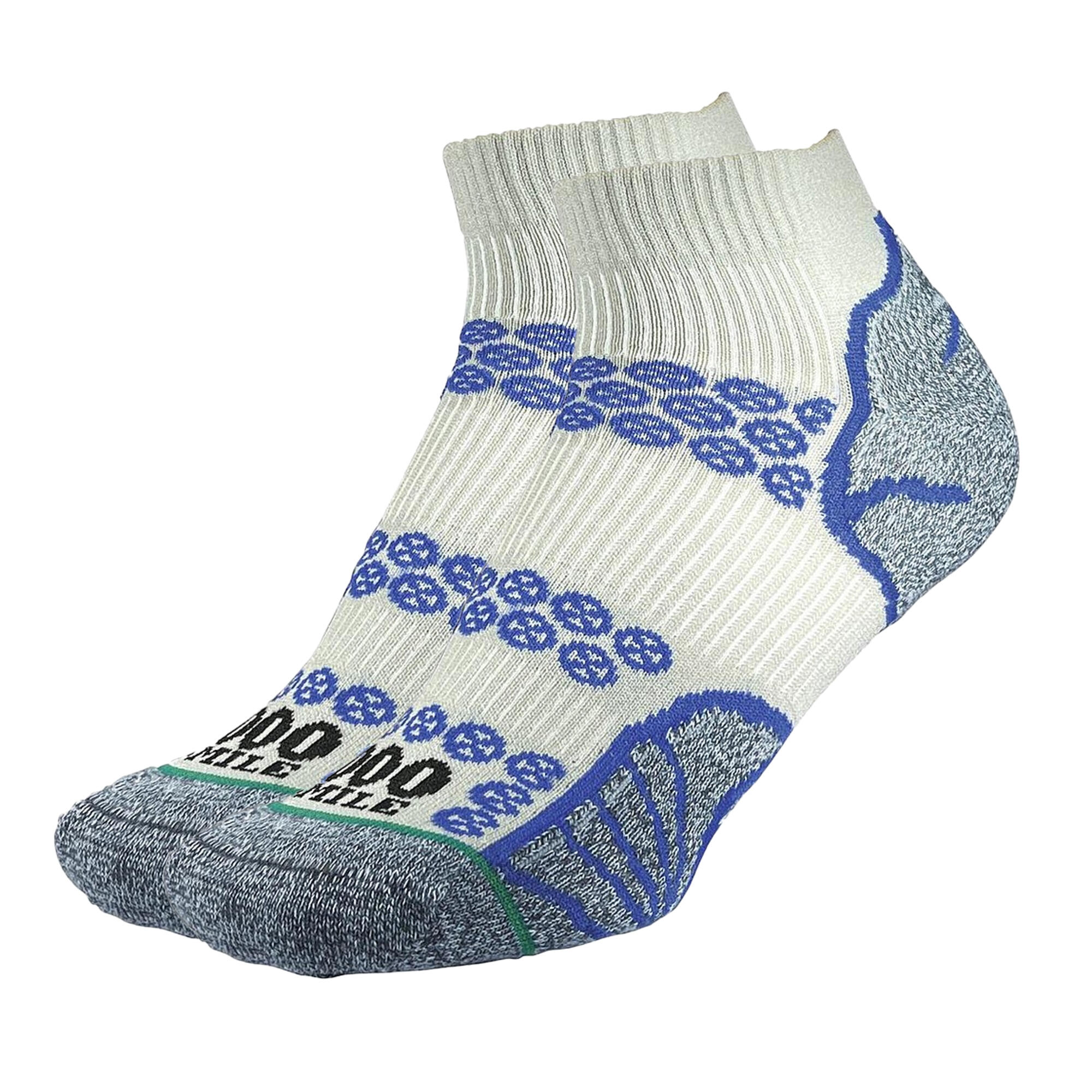 Mens Lite Recycled Ankle Socks (Silver/Royal Blue) 3/3