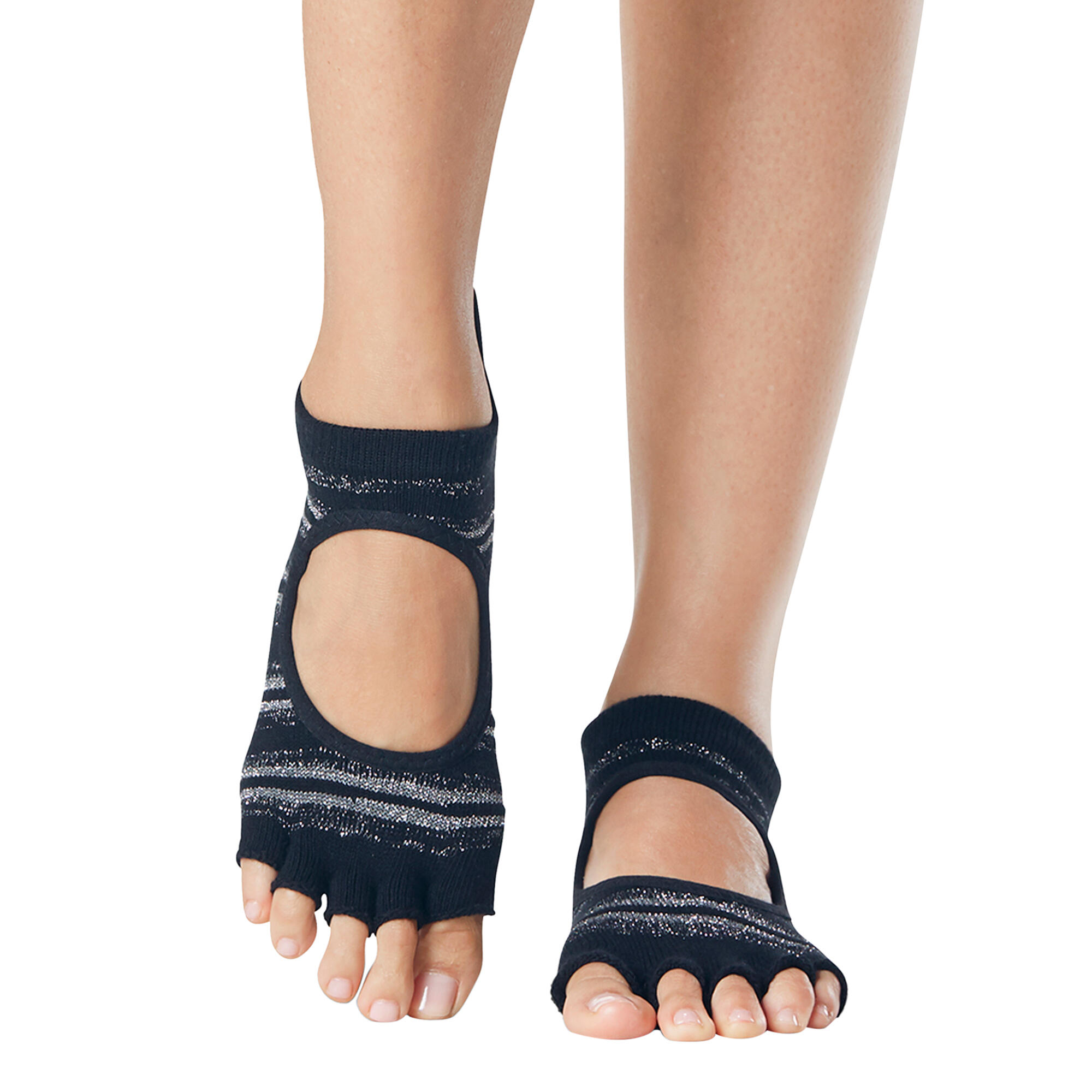 Womens/Ladies Bellarina Solstice Half Toe Socks (Black/Grey) 3/3