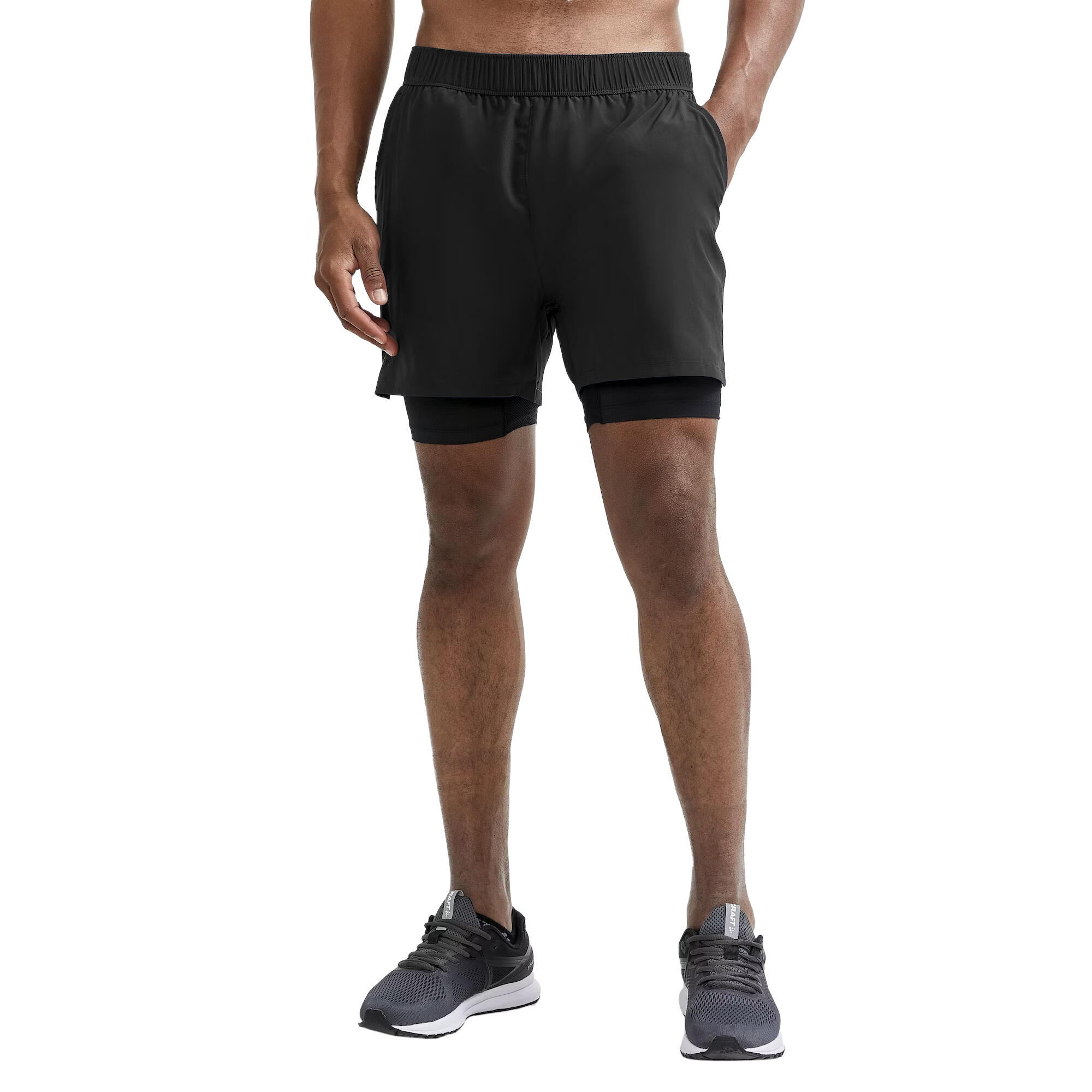 Mens ADV Essence Stretch 2 in 1 Shorts (Black) 3/3