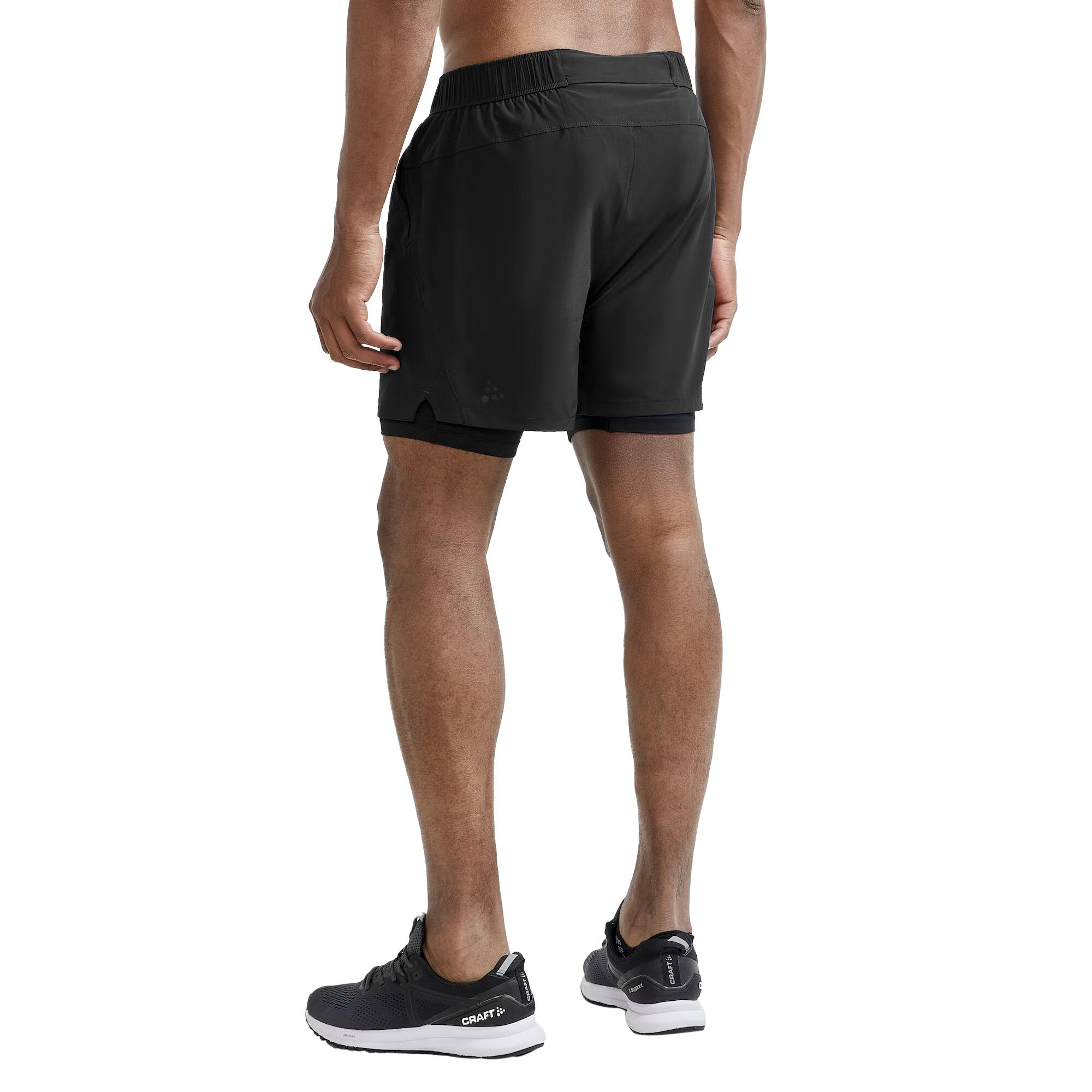 Mens ADV Essence Stretch 2 in 1 Shorts (Black) 2/3