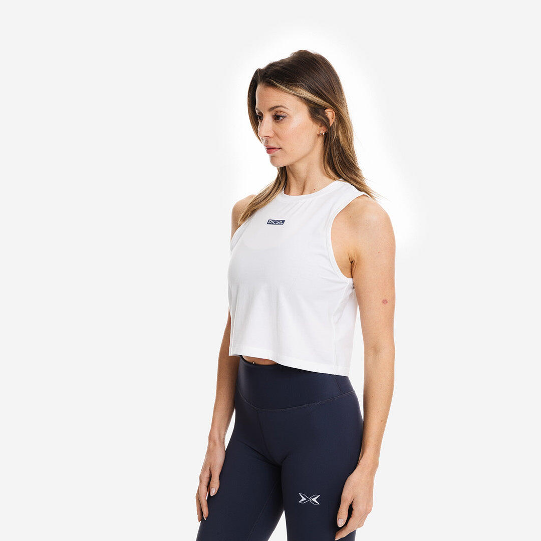 Picsil - Picsil Women's Fluid Crop Top From Picsil Picsil Sport - T-shirt Sans Manche - Blanc - Decathlon
