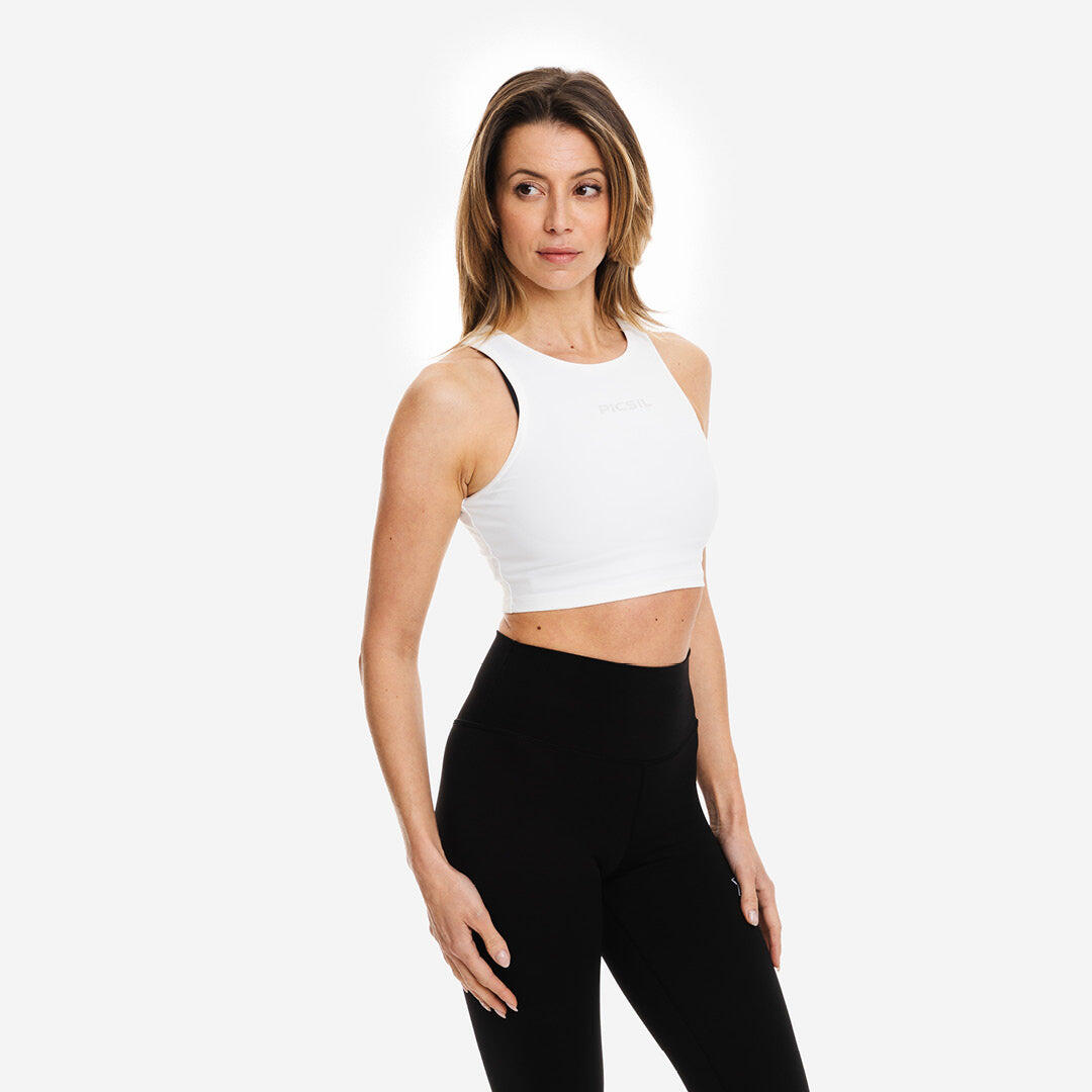 Picsil - Picsil Crop Top Top De Sport Pour Femmes Picsil Sport - T-shirt Sans Manche - Blanc - 48 Xl - Decathlon