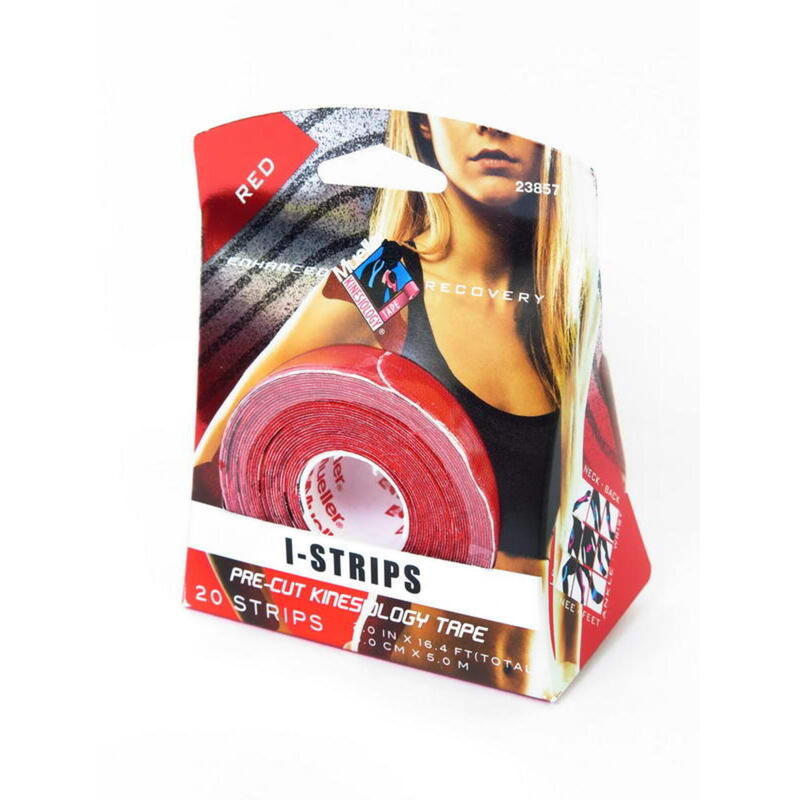 Kinesiology Tape - Pre-Cut I-Strips, Red (1 roll)