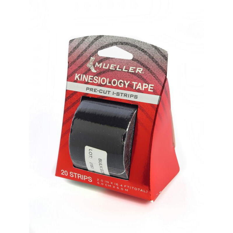 Kinesiology Tape - Pre-Cut I-Strips, Black (1 roll)