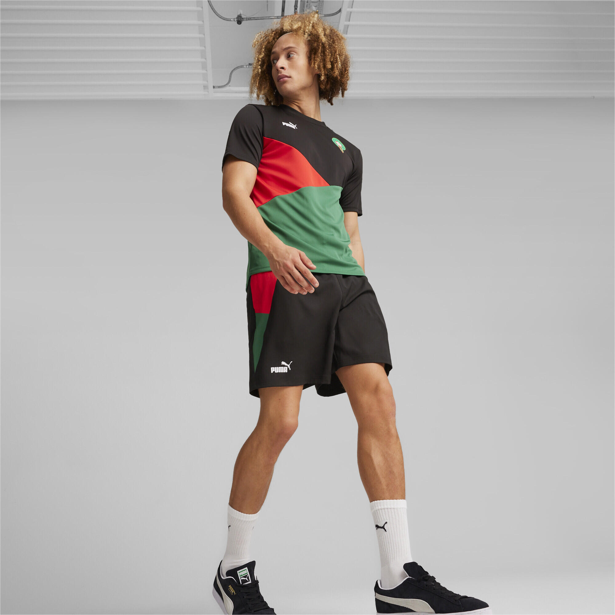 Geweven FRMF voetbalshort voor heren PUMA Black Vine For All Time Red Green 5/7