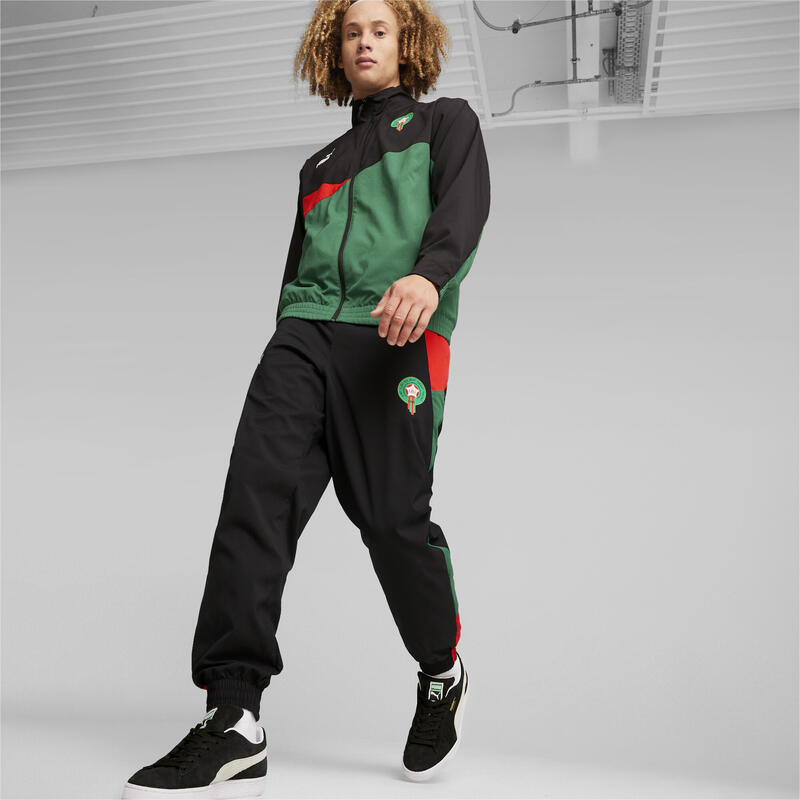 Pantalon de football tissé Maroc PUMA Black Vine For All Time Red Green