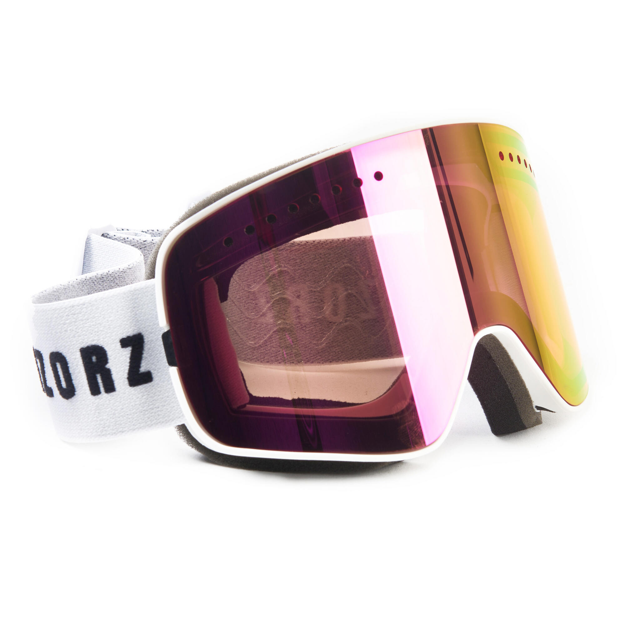 Vizorz Lunettes de ski avec écran rose/rouge cerise - Avec étui rigide 2/6