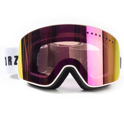 Vizorz Lunettes de ski avec écran rose/rouge cerise - Avec étui rigide