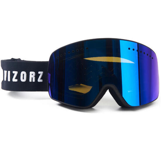 Vizorz Lunettes de ski avec écran gris/bleu - Avec étui rigide