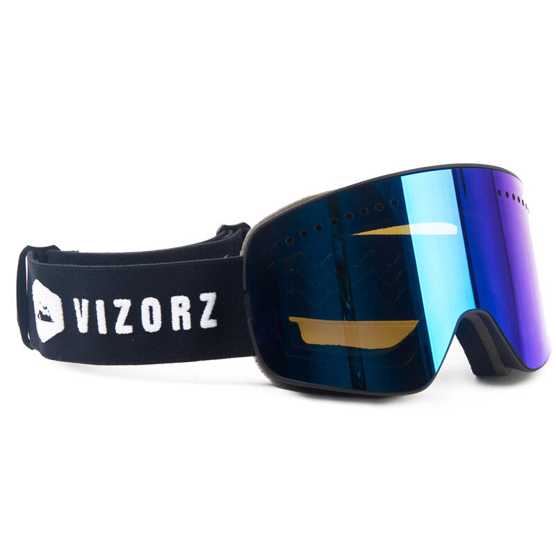 Vizorz Skibril met Grijs/Blauw vizier - Inclusief hardcase en opberghoes