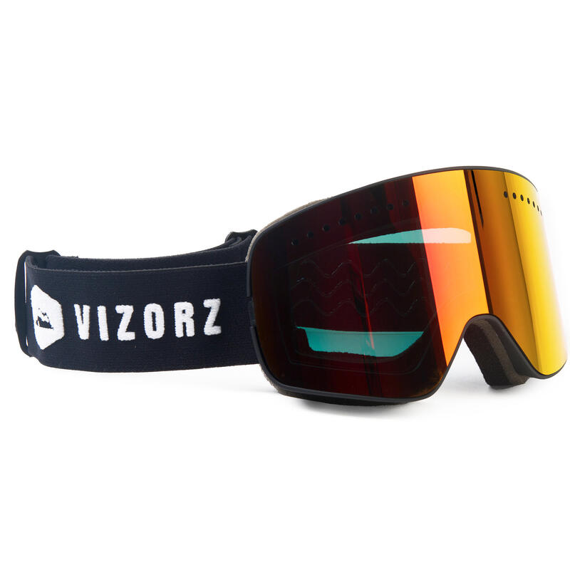 Vizorz Skibril met Grijs/Rood vizier - Inclusief hardcase en opberghoes