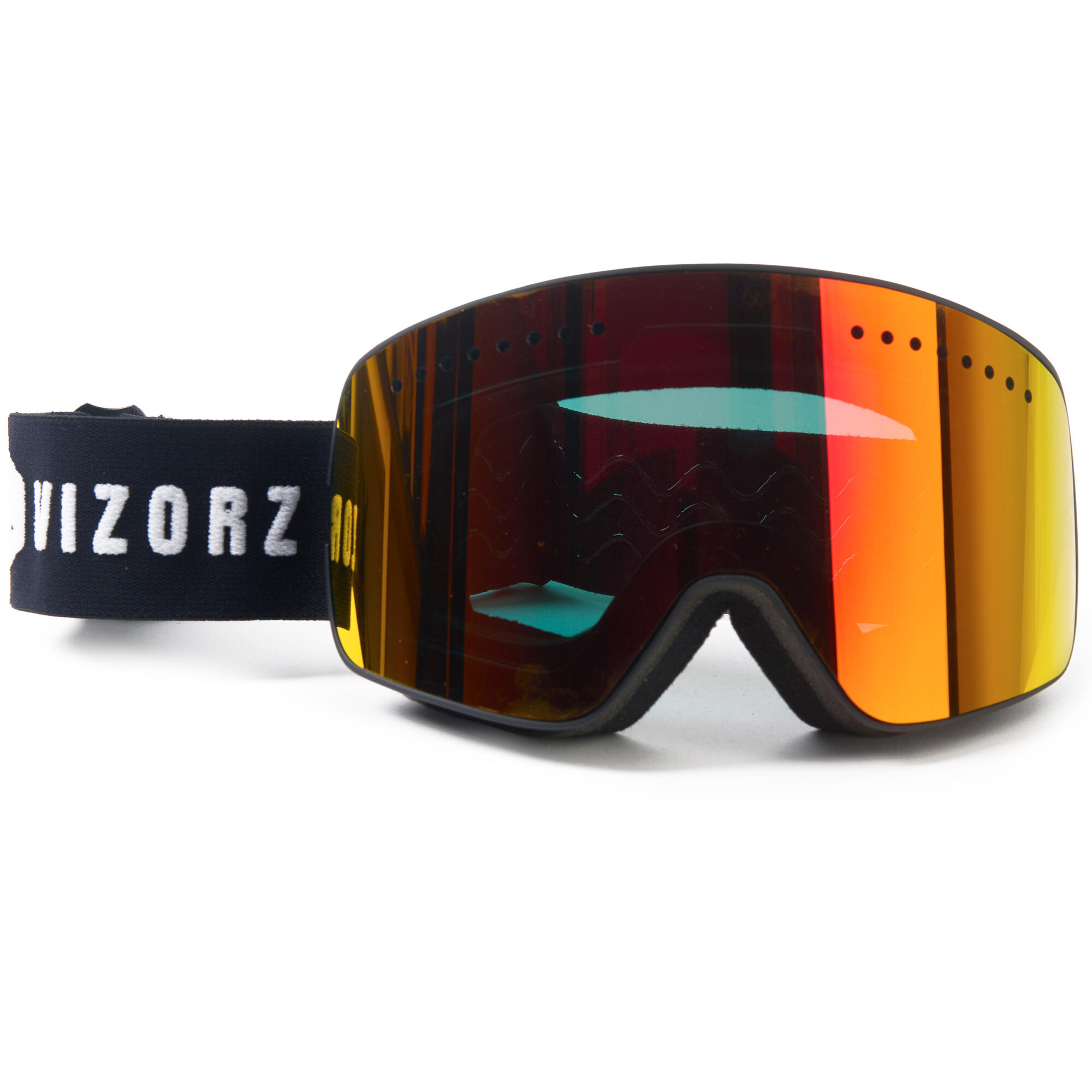 PERFECT FIT Vizorz Skibril met Grijs/Rood vizier - Inclusief hardcase en opberghoes