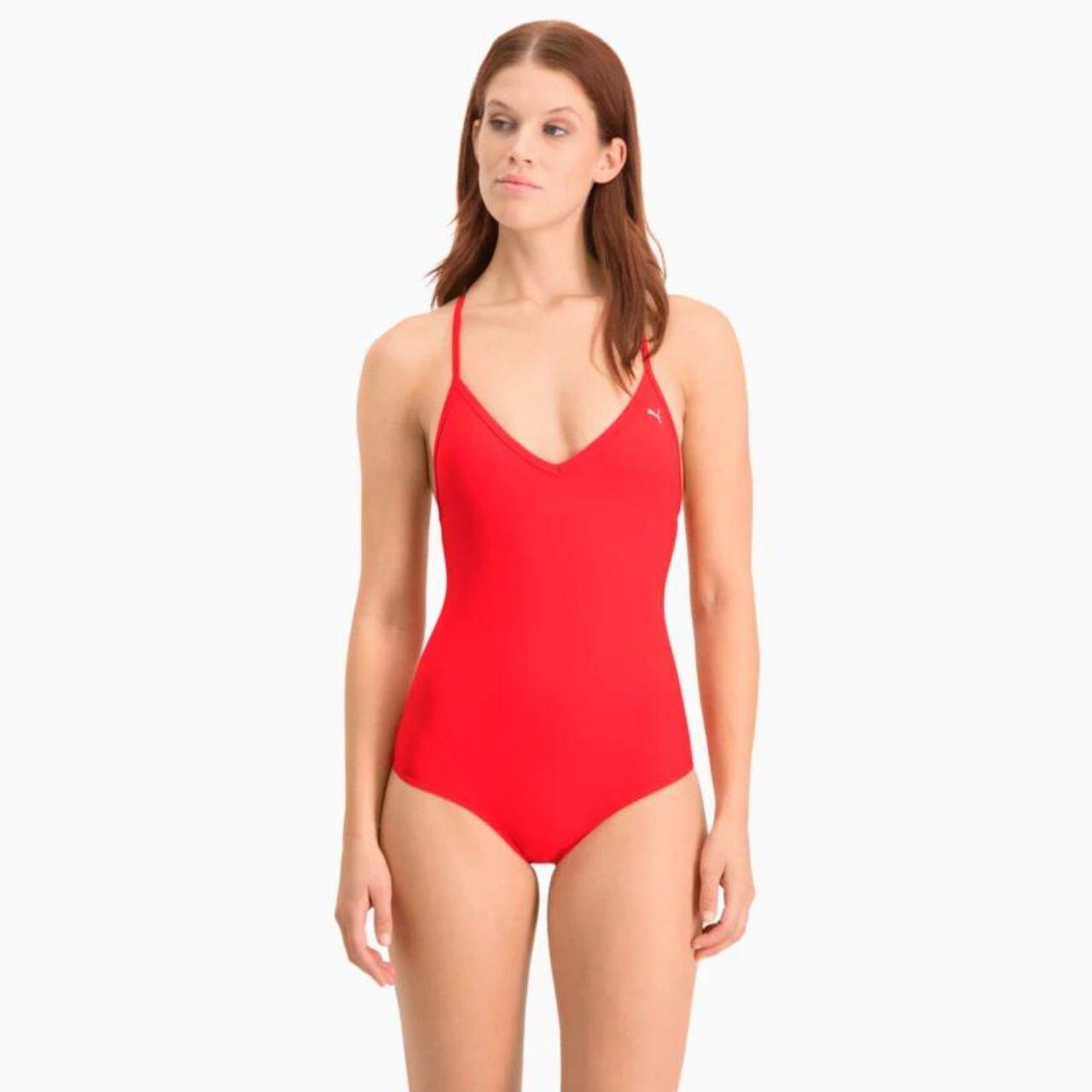 Maillot de bain Puma V-Neck Cross-back, Rouge, Femmes 4/7