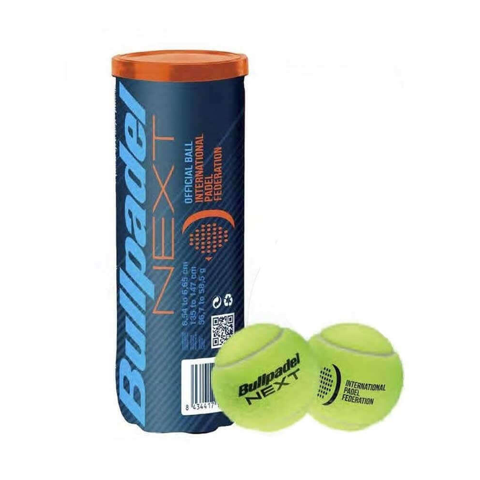 Conjunto de 3 bolas de padel Bullpadel Next Pro