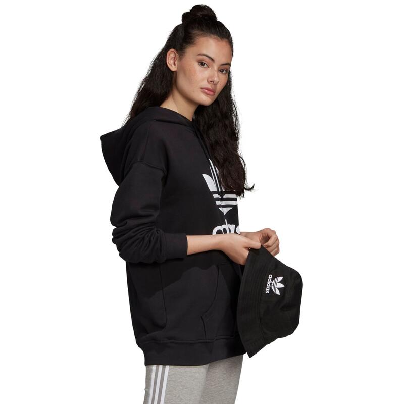 Női kapucnis pulóver, adidas Trefoil Hoodie, fekete