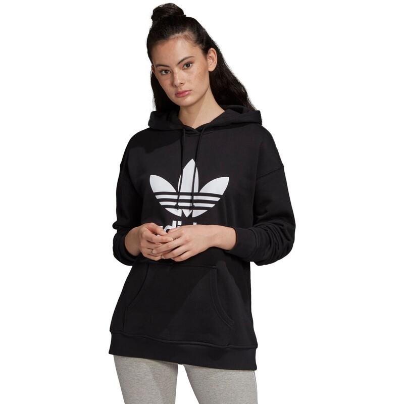 Női kapucnis pulóver, adidas Trefoil Hoodie, fekete