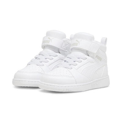 Puma rebound v6 mid sneakers voor peuters puma white cool light gray