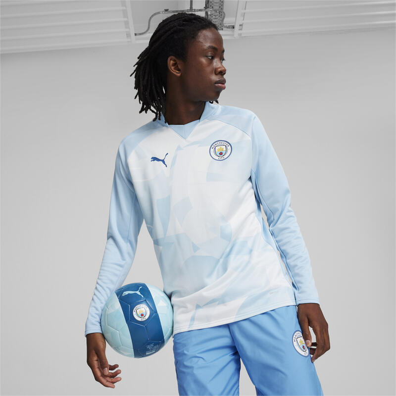 Manchester City Pre-match-Sweatshirt Herren PUMA Silver Sky Lake Blue