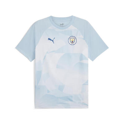 Manchester city pre-match voetbalshirt puma silver sky lake blue