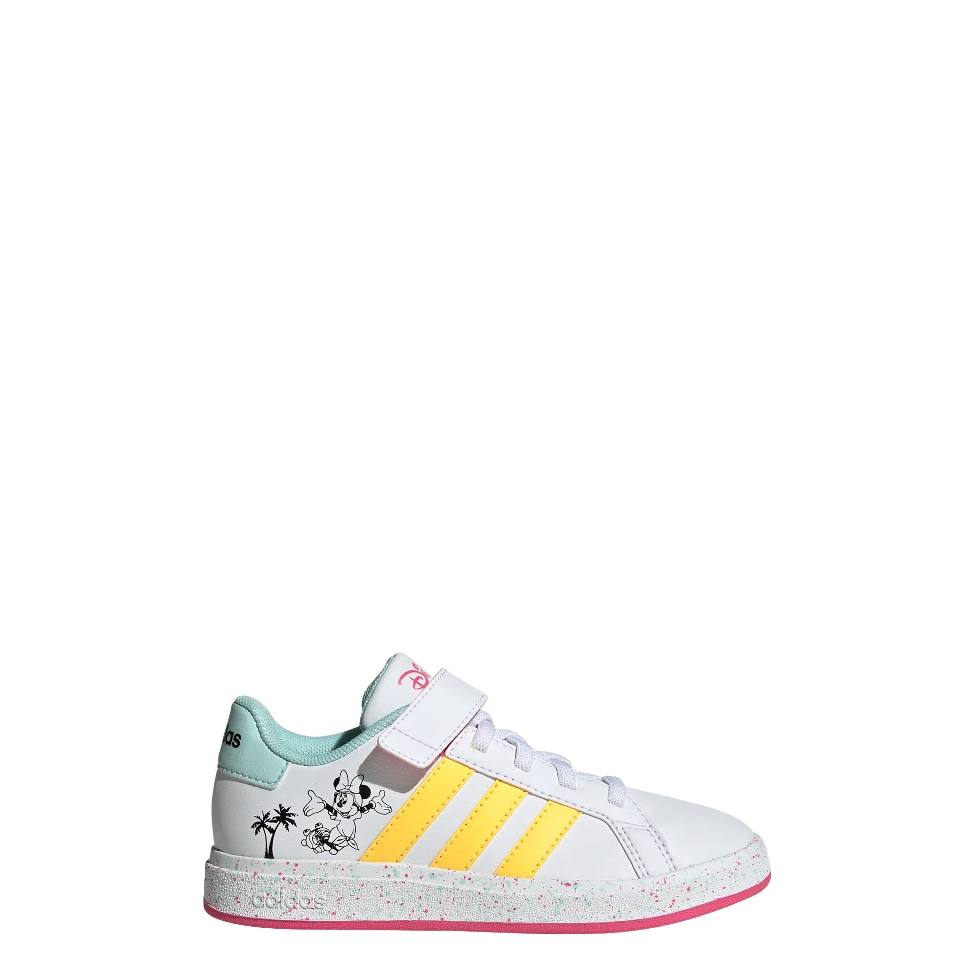 Adidas - Chaussure Grand Court X Disney Enfants - Baskets - Blanc|jaune|rose - 32 - Decathlon