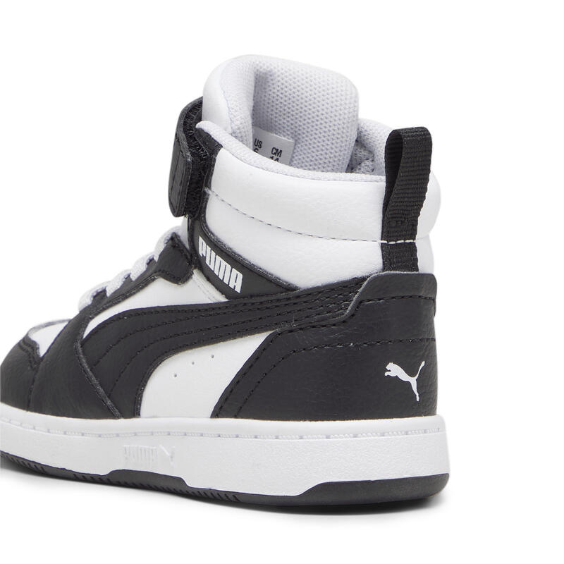 Cizme copii Rebound V6 Mid, Roșu/Alb/Negru PUMA White Black Shadow Gray