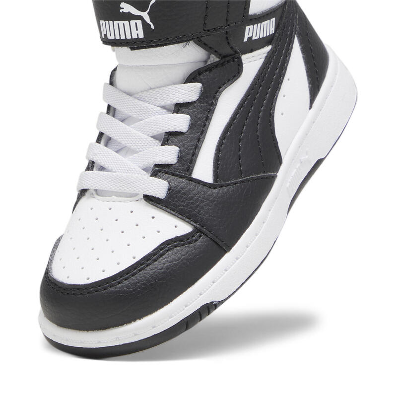 PUMA Rebound V6 Mid sneakers voor peuters PUMA White Black Shadow Gray