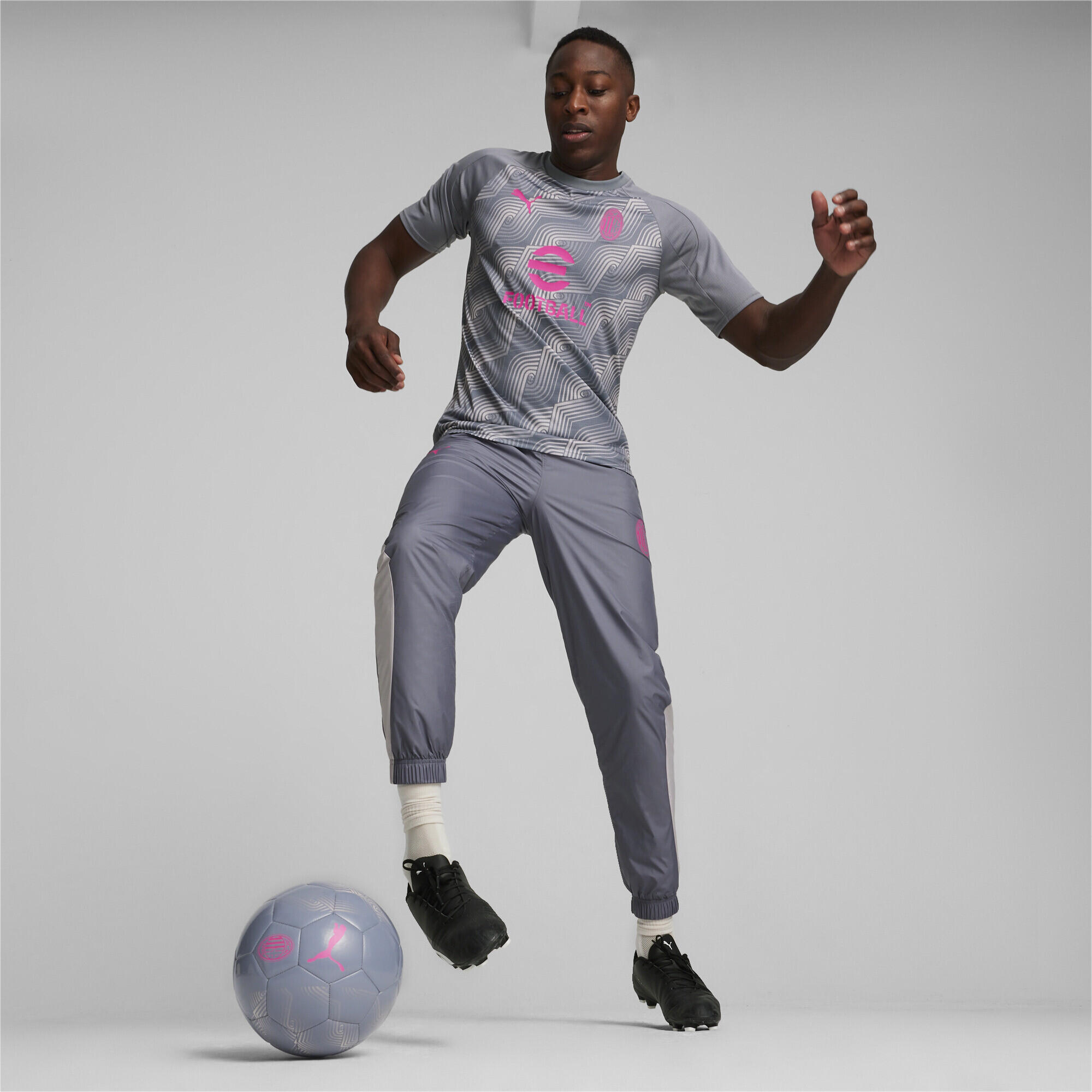 Maillot d'avant-match 23/24 AC Milan PUMA Gray Tile Ravish Pink 5/6