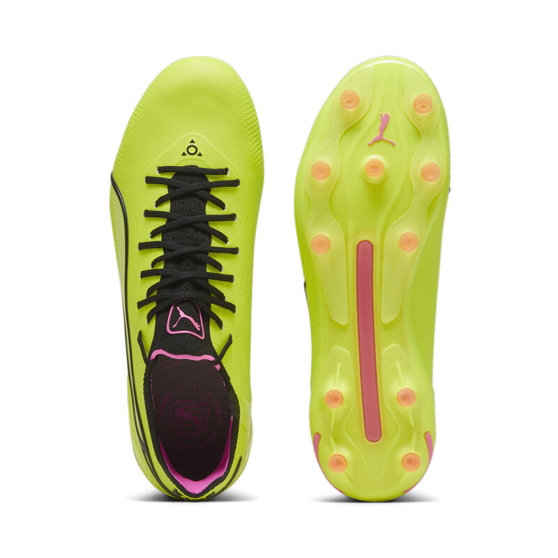 KING ULTIMATE FG/AG női futballcipő PUMA Electric Lime Black Poison Pink Green