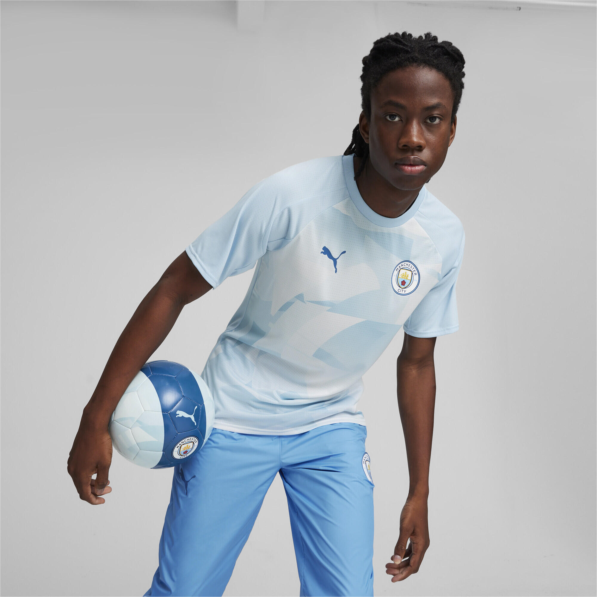 Maillot d'avant-match 23/24 Manchester City PUMA Silver Sky Lake Blue 2/7