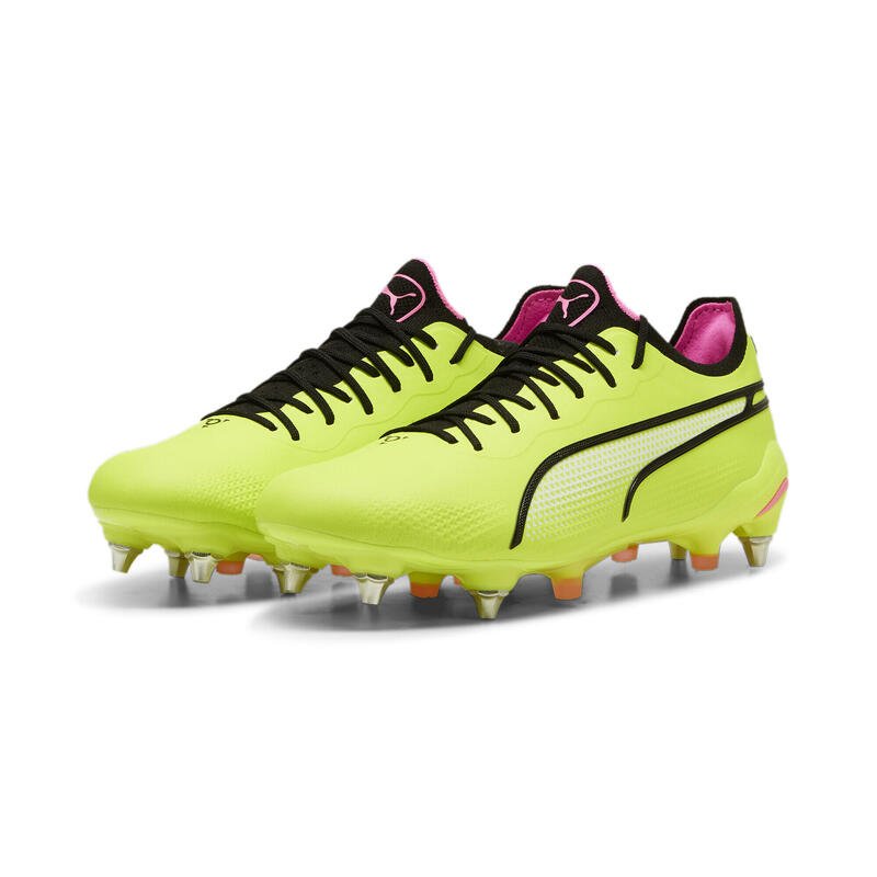 Botas de fútbol KING ULTIMATE MxSG PUMA Electric Lime Black Poison Pink Green