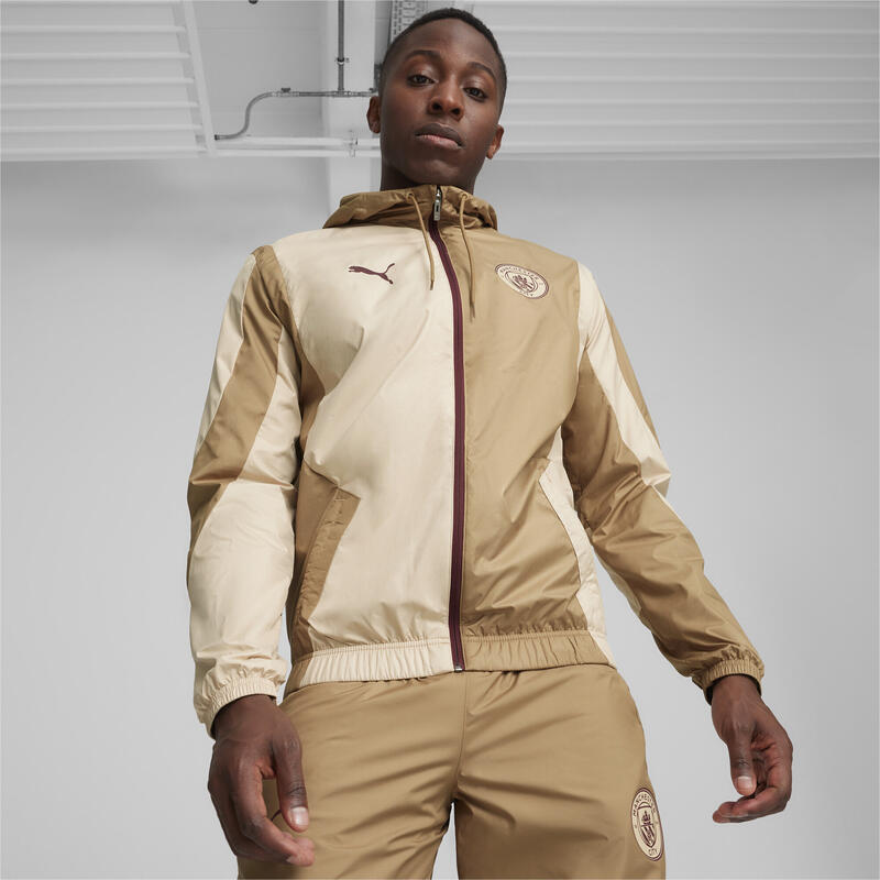 Veste tissée d'avant-match 23/24 Manchester City PUMA Toasted Granola Beige