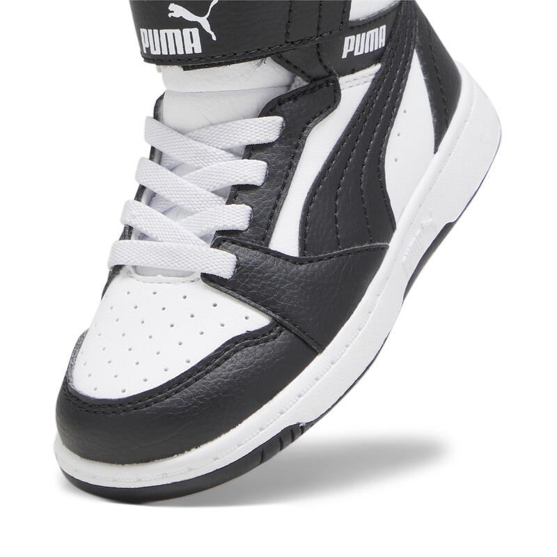Cizme copii Rebound V6 Mid, Roșu/Alb/Negru PUMA White Black Shadow Gray