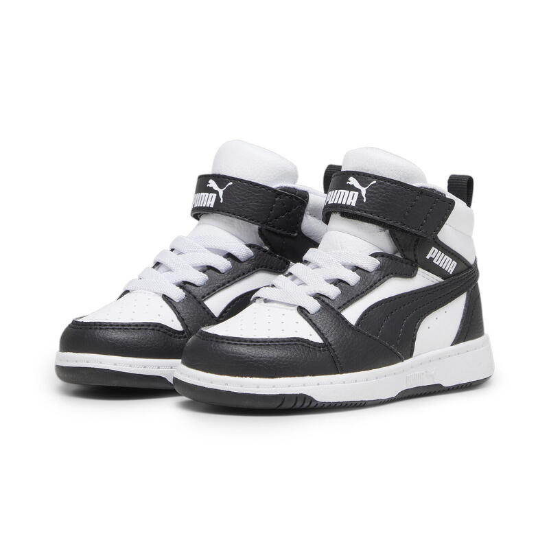 PUMA Rebound V6 Mid sneakers voor peuters PUMA White Black Shadow Gray