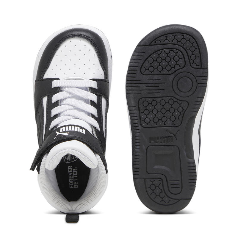 Cizme copii Rebound V6 Mid, Roșu/Alb/Negru PUMA White Black Shadow Gray