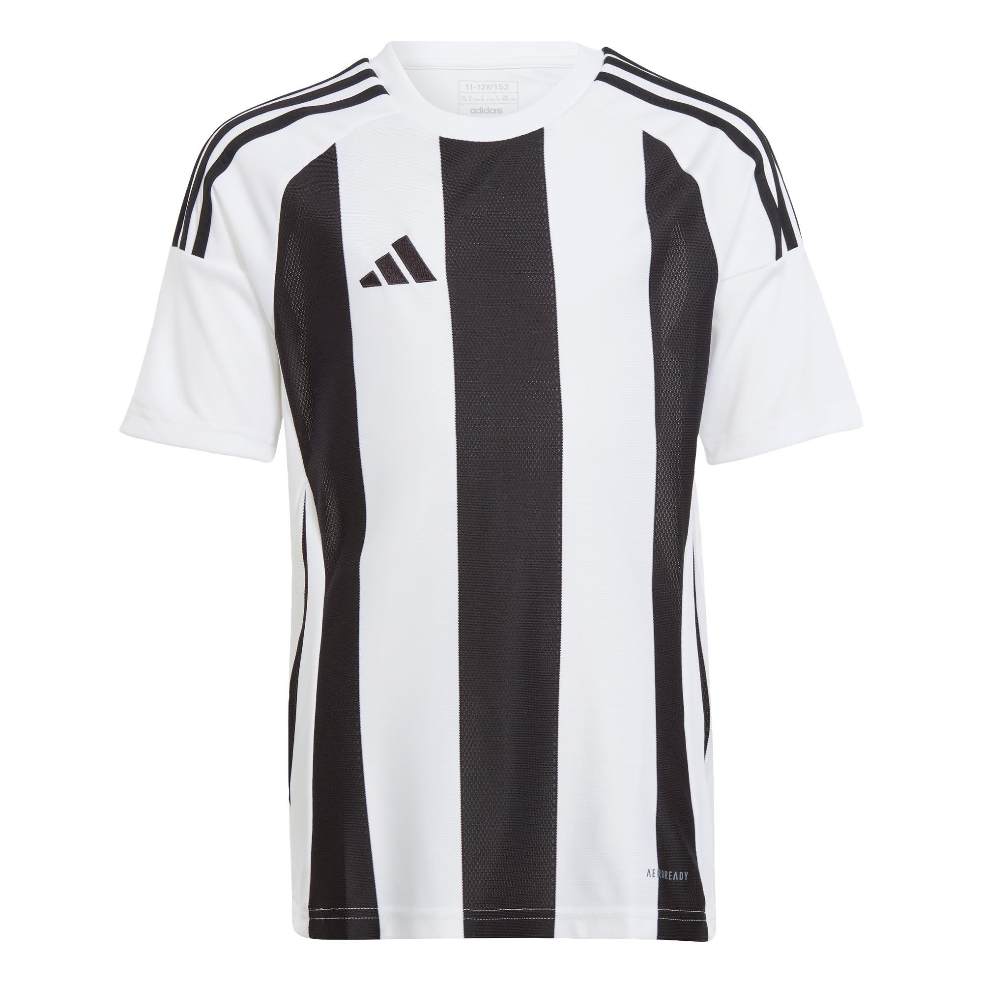 Adidas - Maillot Rayé 24 Enfants - Maillot Manches Courtes - Blanc|noir - 15-16 Ans - Decathlon
