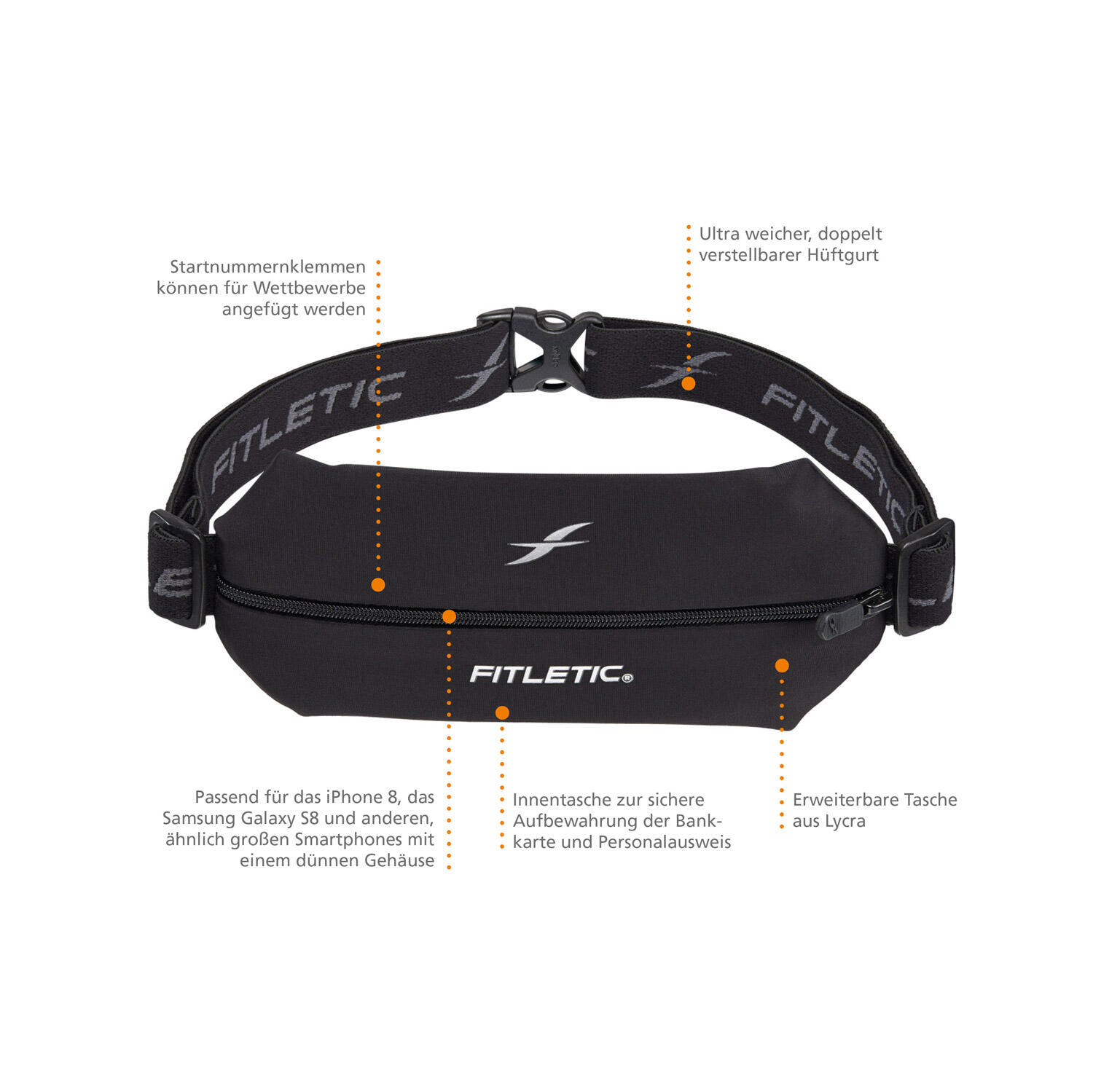 Ceinture 1 poche élasthanne Fitletic 3/7