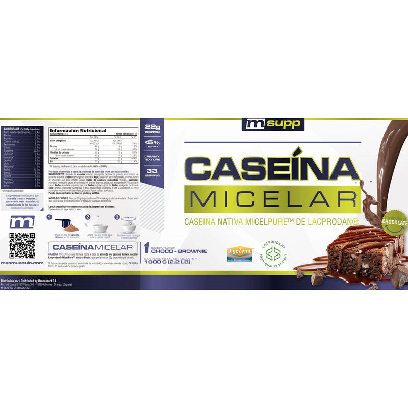 Caseína Micelar Nativa Micelpure™ - 1Kg Chocolate Brownie de MM Supplements