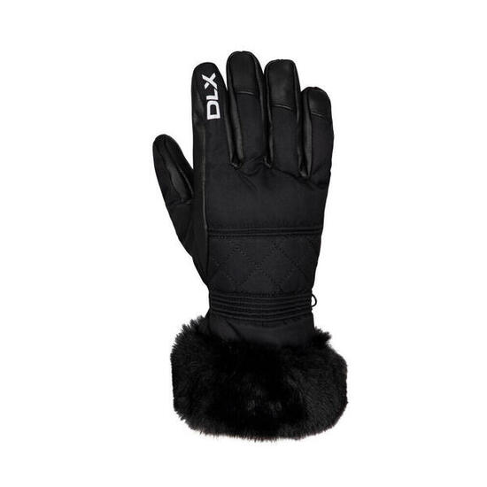 Skihandschuhe "Dirin", Leder Damen Schwarz