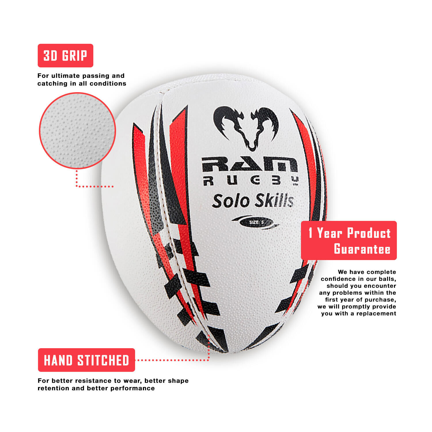 RAM RUGBY RAM Solo Skills Rugby Ball