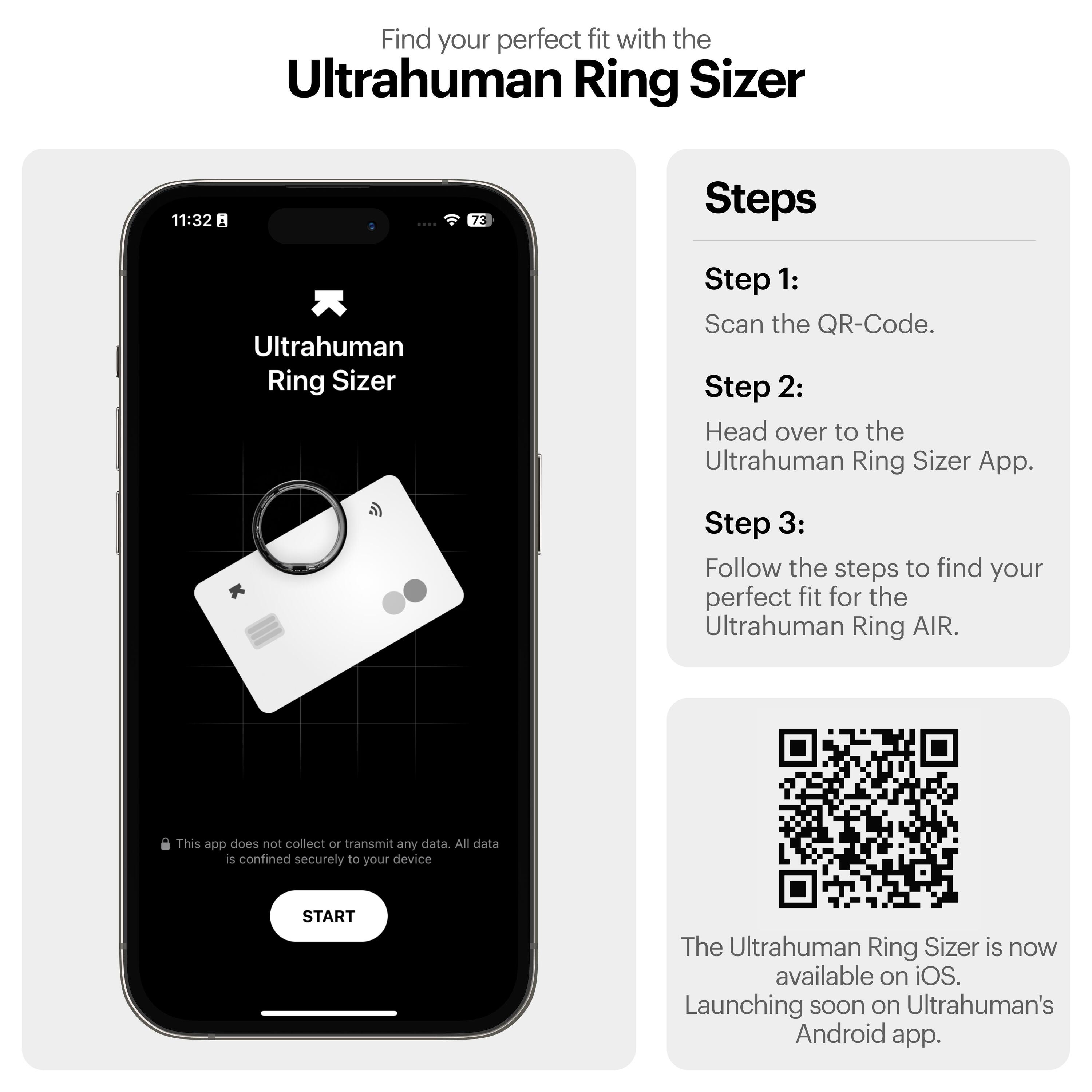 Ultrahuman Ring Air Advanced Sleep-Tracking Wearable,Aster Black,Size 9 6/7