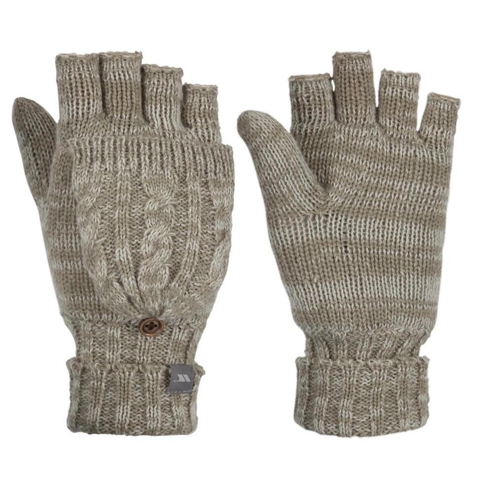 TRESPASS Womens/Ladies Mittzu Fingerless Knitted Ski Gloves (Dark Mushroom)