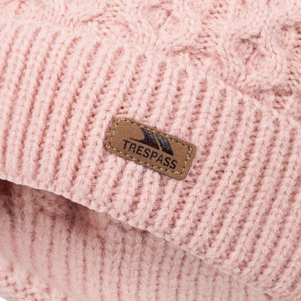 "Freja" Mütze Bommel für Damen Nebelhafte Rose 3/5