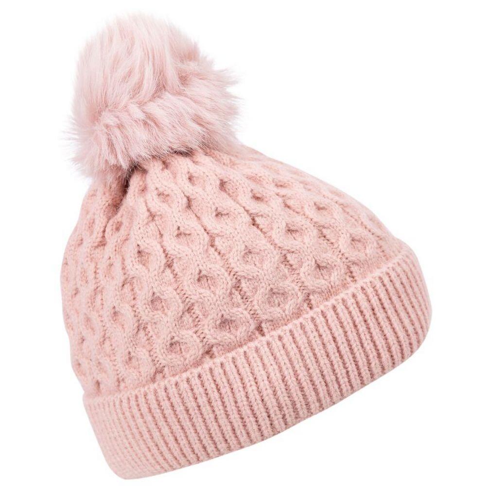 "Freja" Mütze Bommel für Damen Nebelhafte Rose 2/5