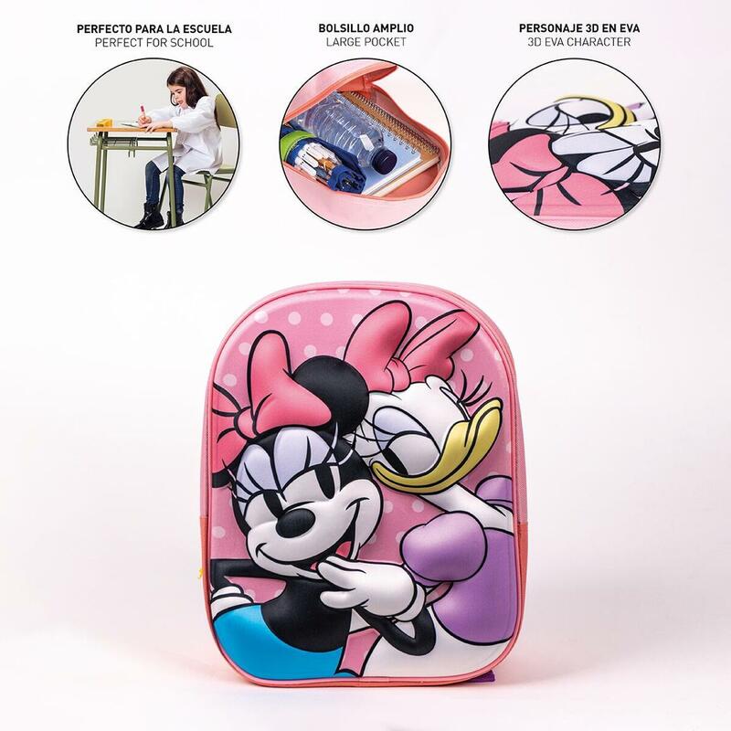 Mochila escolar guarderia Niños Cerdá MOCHILA INFANTIL 3D MINNIE Rosa